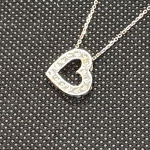 White Gold & Diamond Heart Necklace!